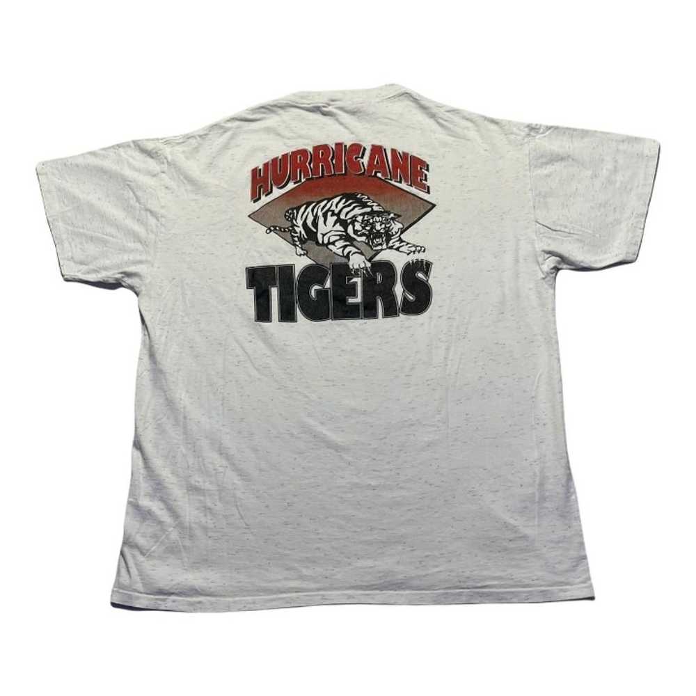 Vintage Grey Single Stitch Hurricane Tigers T-Shi… - image 1