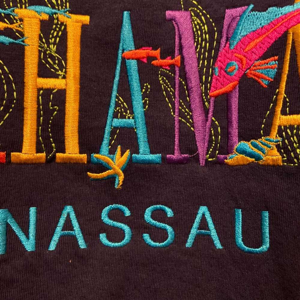 vintage Mens Nassau Bahamas Embroidered T shirt X… - image 4