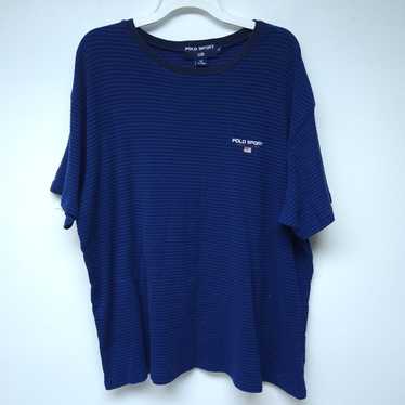 Vintage Polo Sport Blue Striped Shirt - image 1