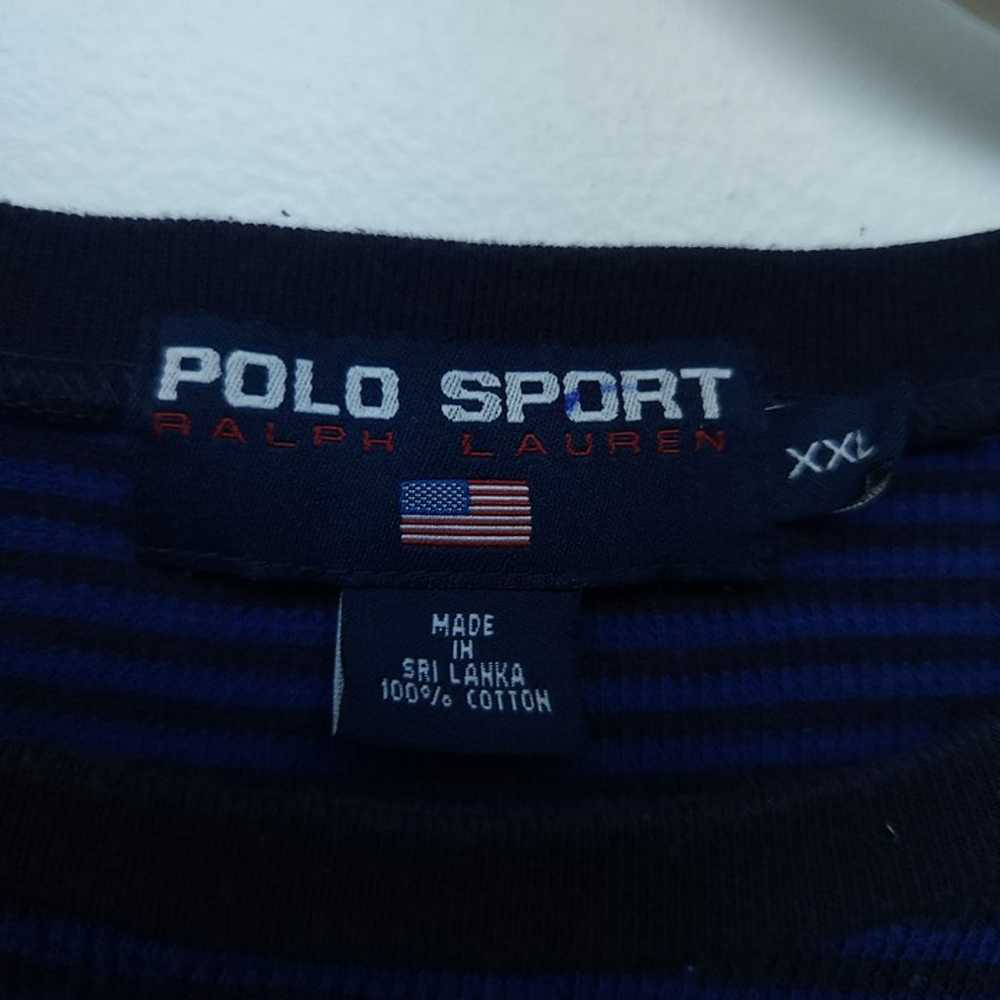Vintage Polo Sport Blue Striped Shirt - image 3