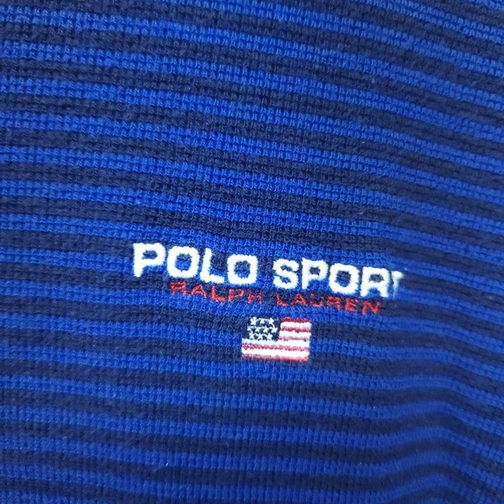 Vintage Polo Sport Blue Striped Shirt - image 4