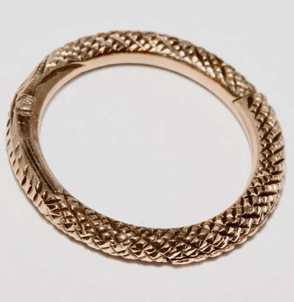 Antique Georgian Ouroboros Snake Split Ring 9K Ro… - image 6