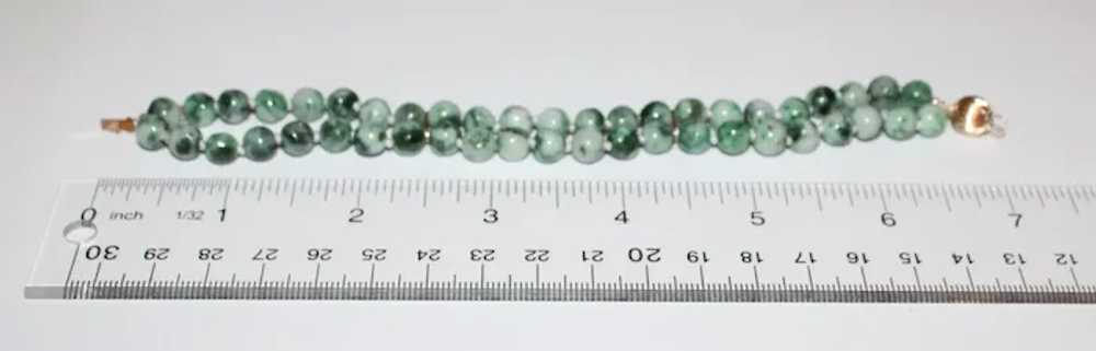 Double Strand Carved Round Jade Bracelet - image 4