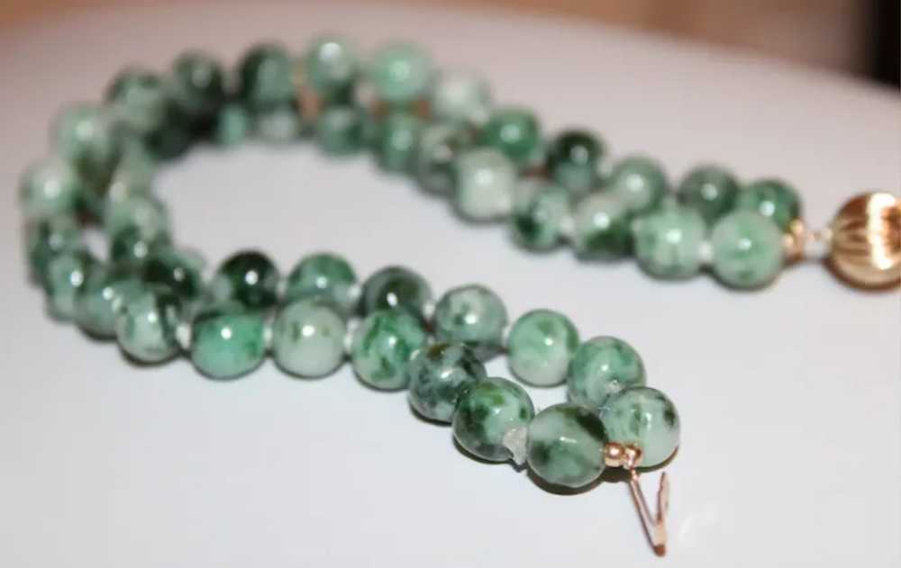 Double Strand Carved Round Jade Bracelet - image 7