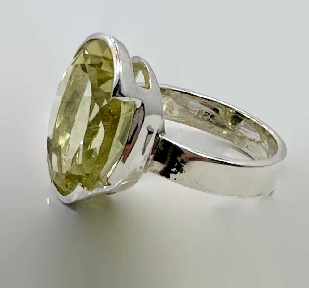 Citrine Ring, Sterling Silver, Vintage Ring, Big … - image 4