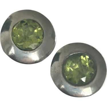 3 carat Peridot Sterling silver studs