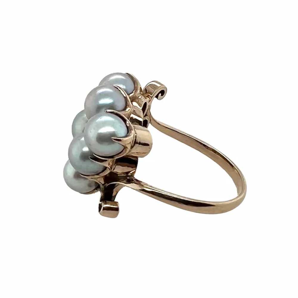 Vintage 14K Gold and Blue Pearl Ring - image 4