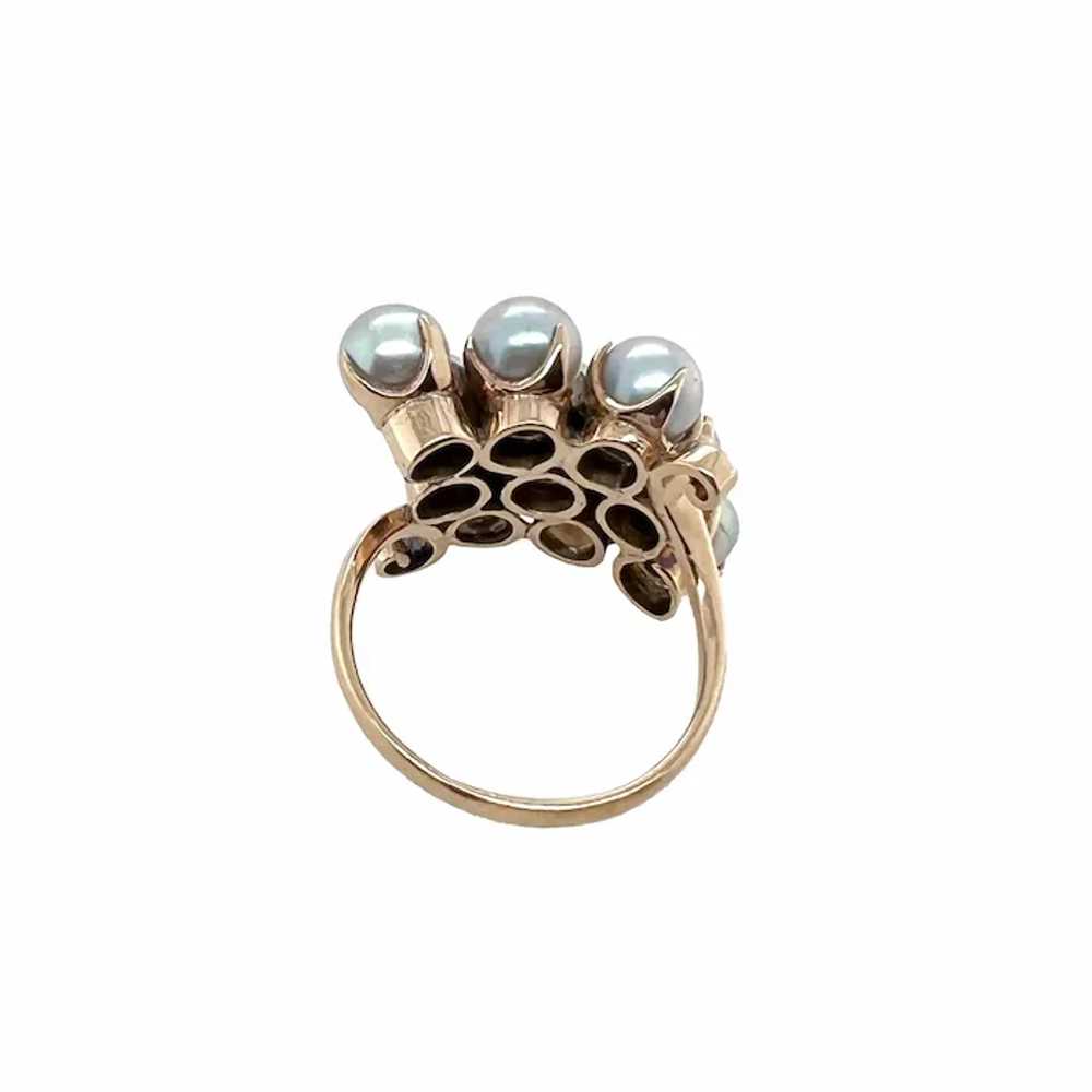 Vintage 14K Gold and Blue Pearl Ring - image 5
