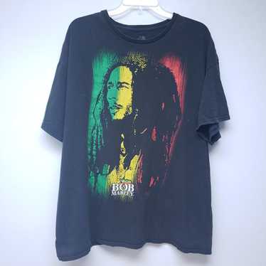 Vintage Bob Marley Jamaican Flag Graphic T-Shirt - image 1