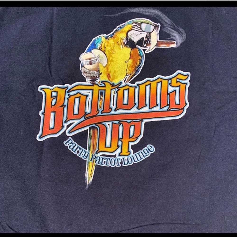 Bottoms Up Party Parrot T Shirt Vintage Graphic - image 2