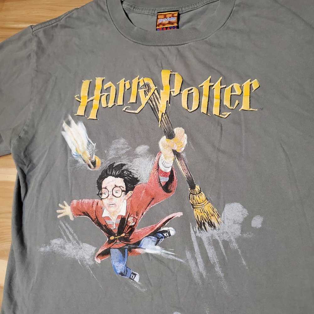 Vintage Harry Potter quidditch Book Art Shirt War… - image 2