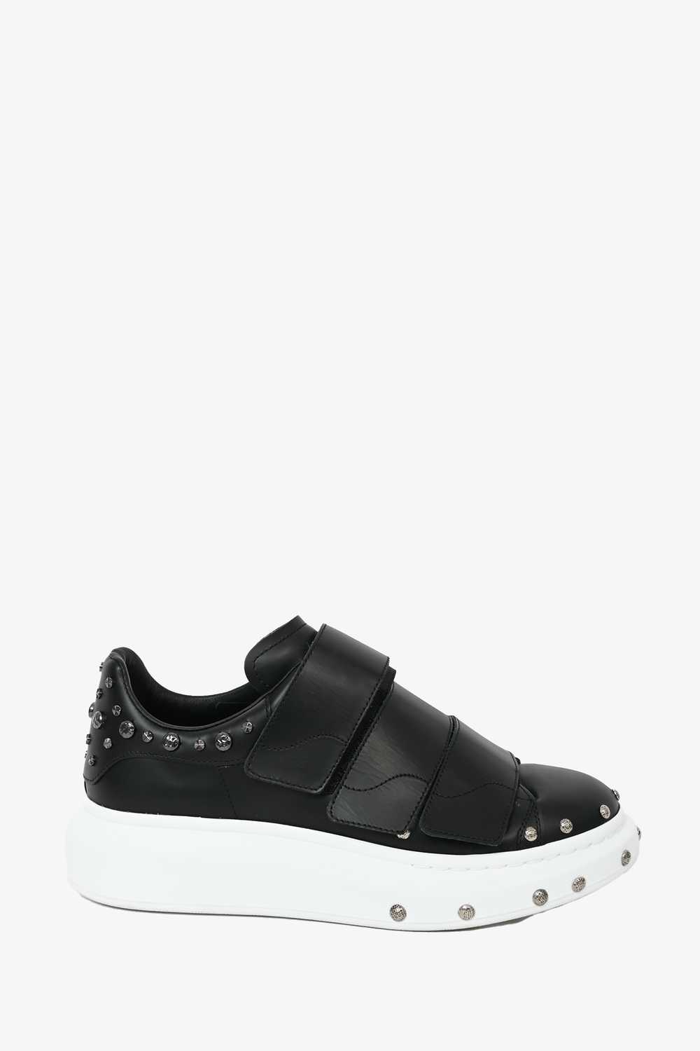 Alexander McQueen Black Leather Velcro Sneakers S… - image 1