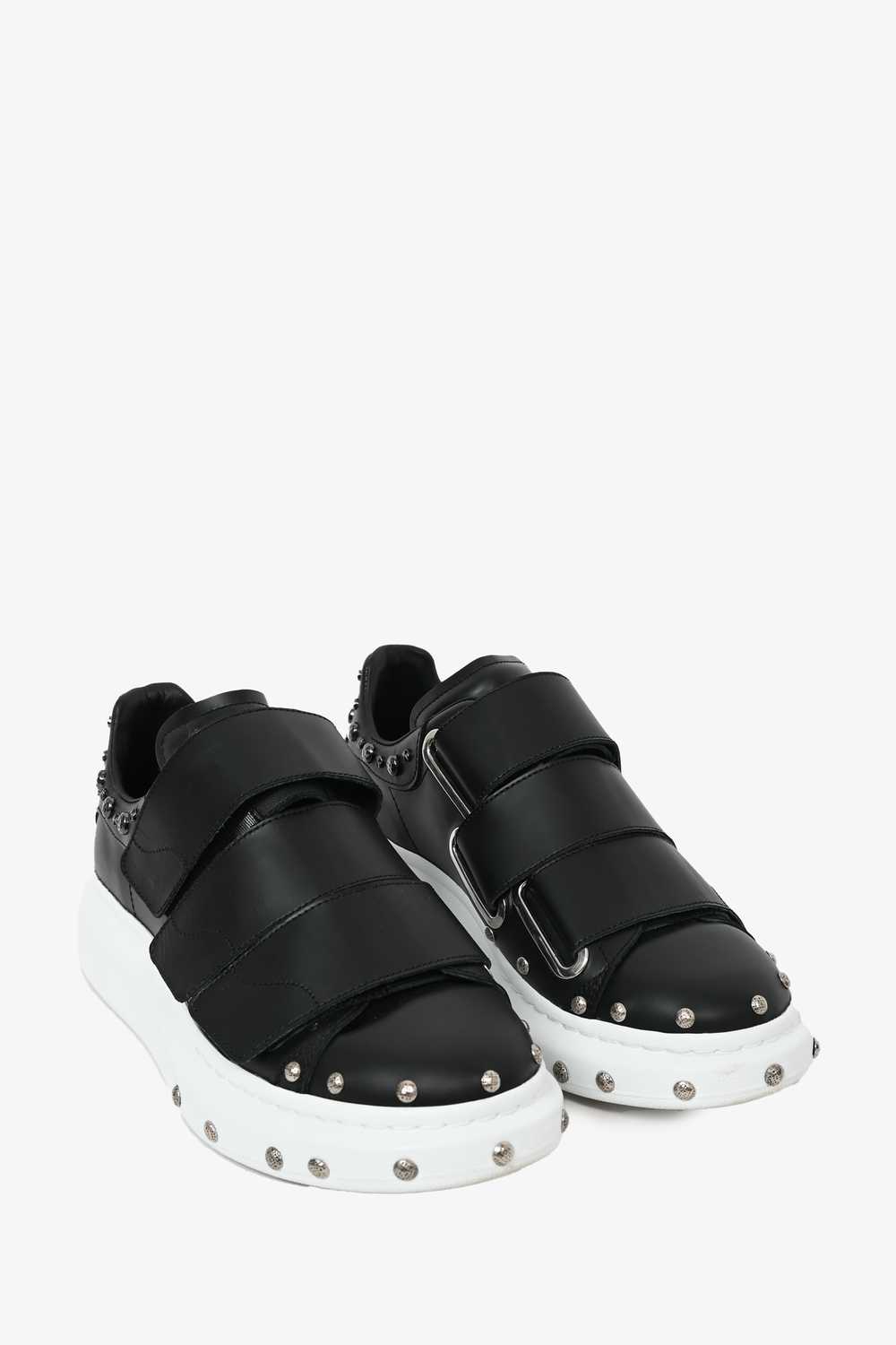Alexander McQueen Black Leather Velcro Sneakers S… - image 2