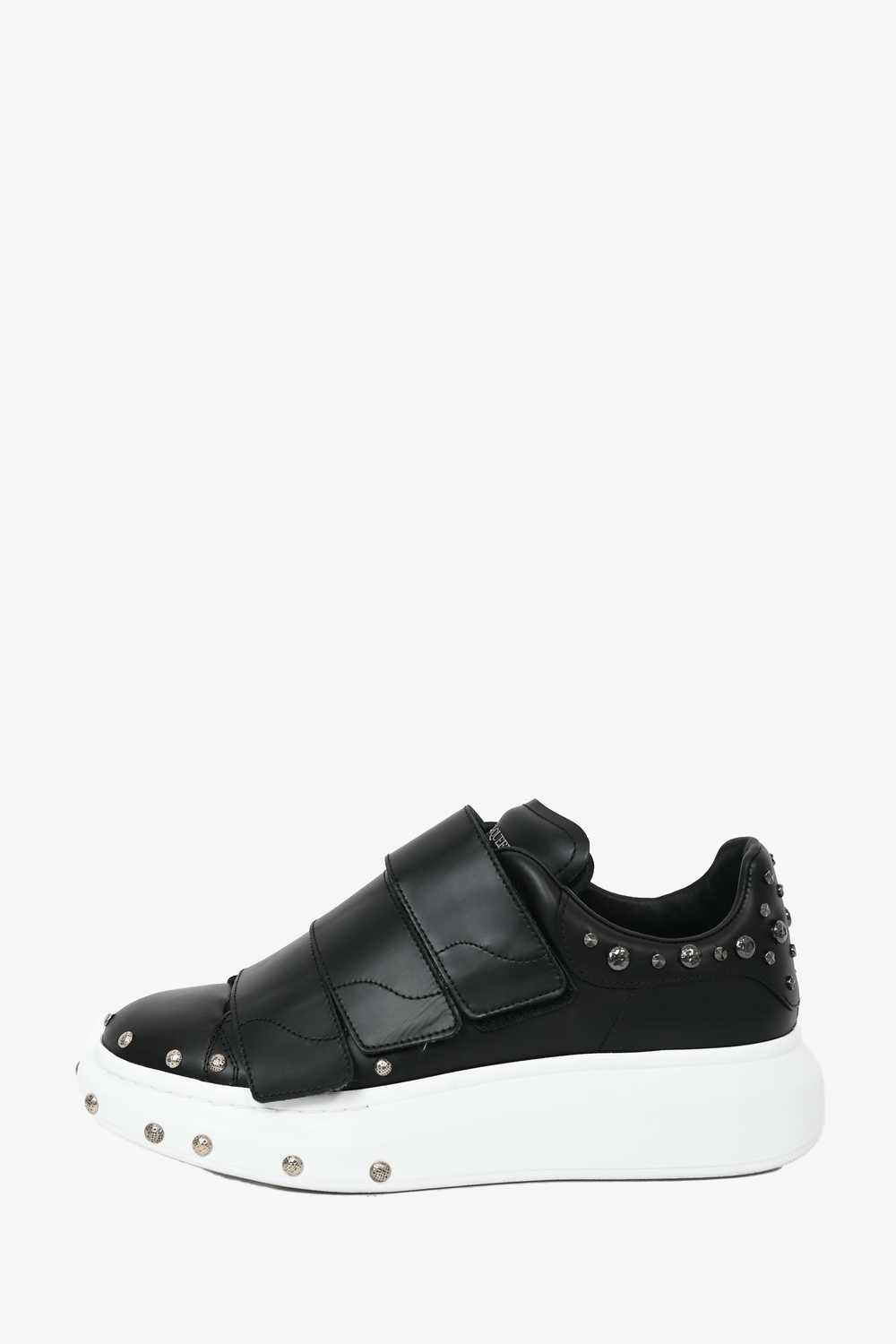 Alexander McQueen Black Leather Velcro Sneakers S… - image 3