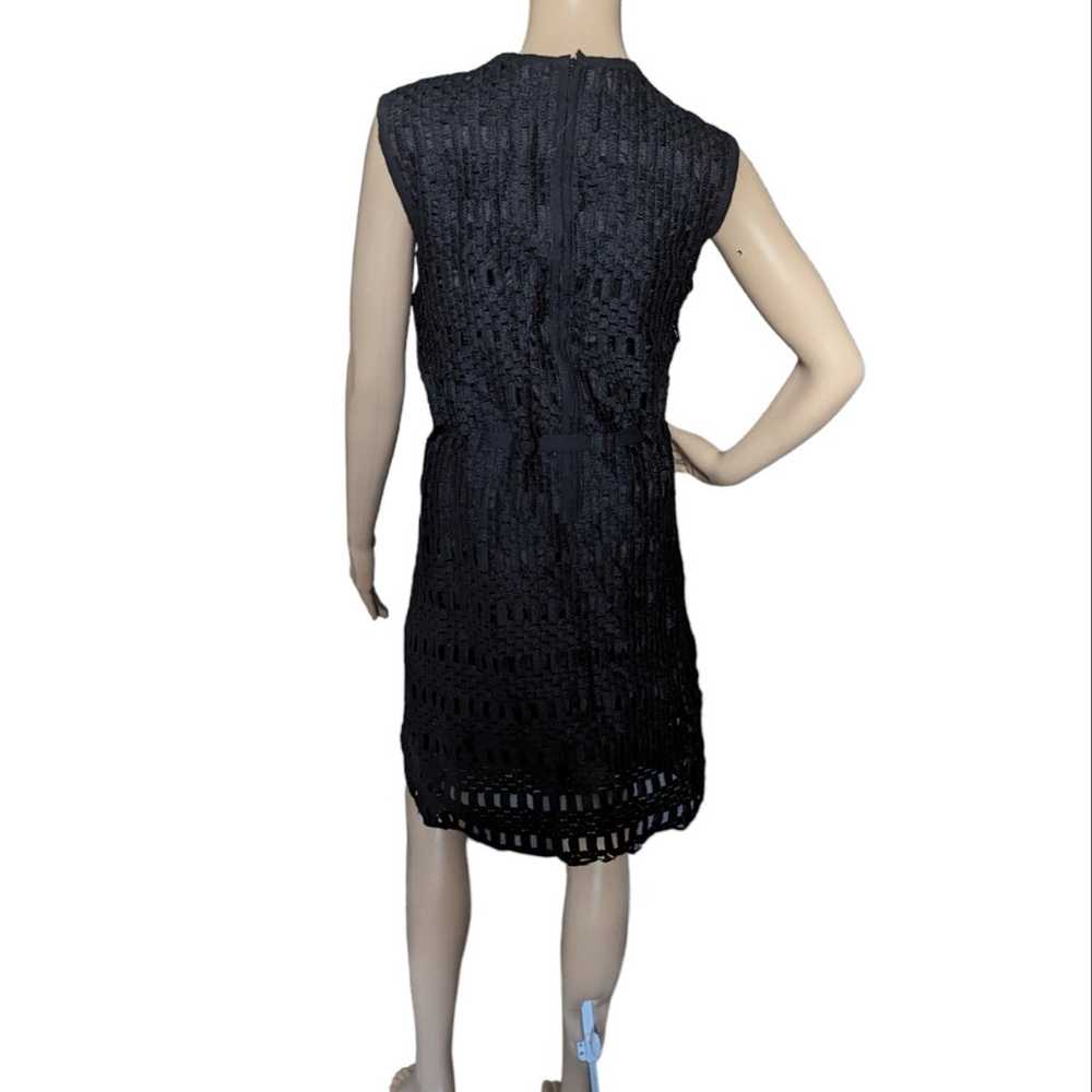 Vintage 60s Mod Derby Knit Black Open Weave Wool … - image 4