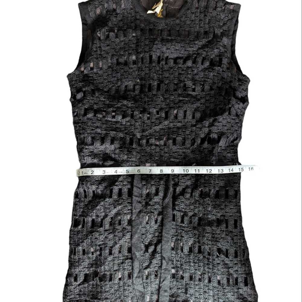Vintage 60s Mod Derby Knit Black Open Weave Wool … - image 9