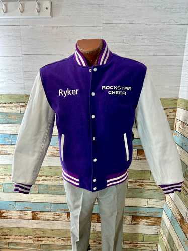 90’s Purple & White Rock Cheer Letterman Varsity J