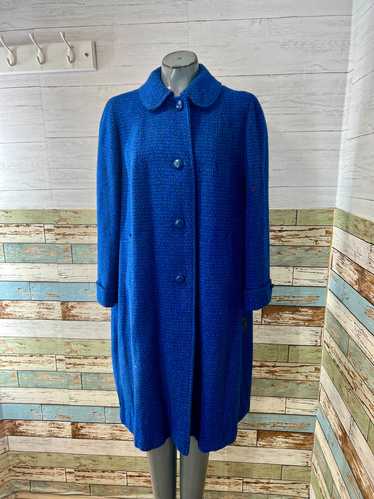 60’s Royal Blue Peter Pan Collar Wool Coat By Harr