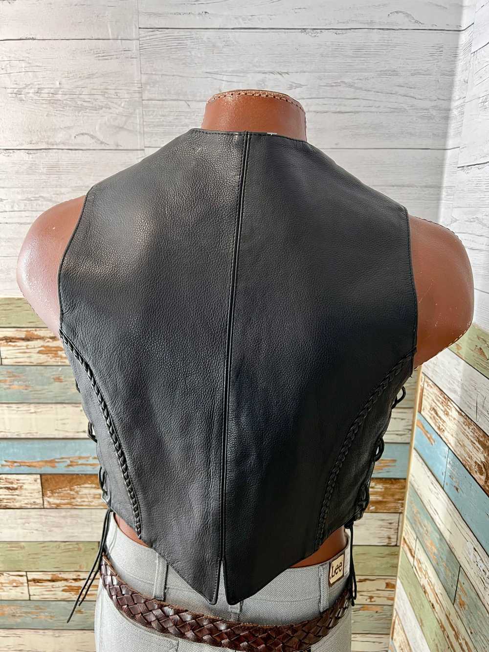 90’s Black Leather Western Vest By Unik Ultra - image 6