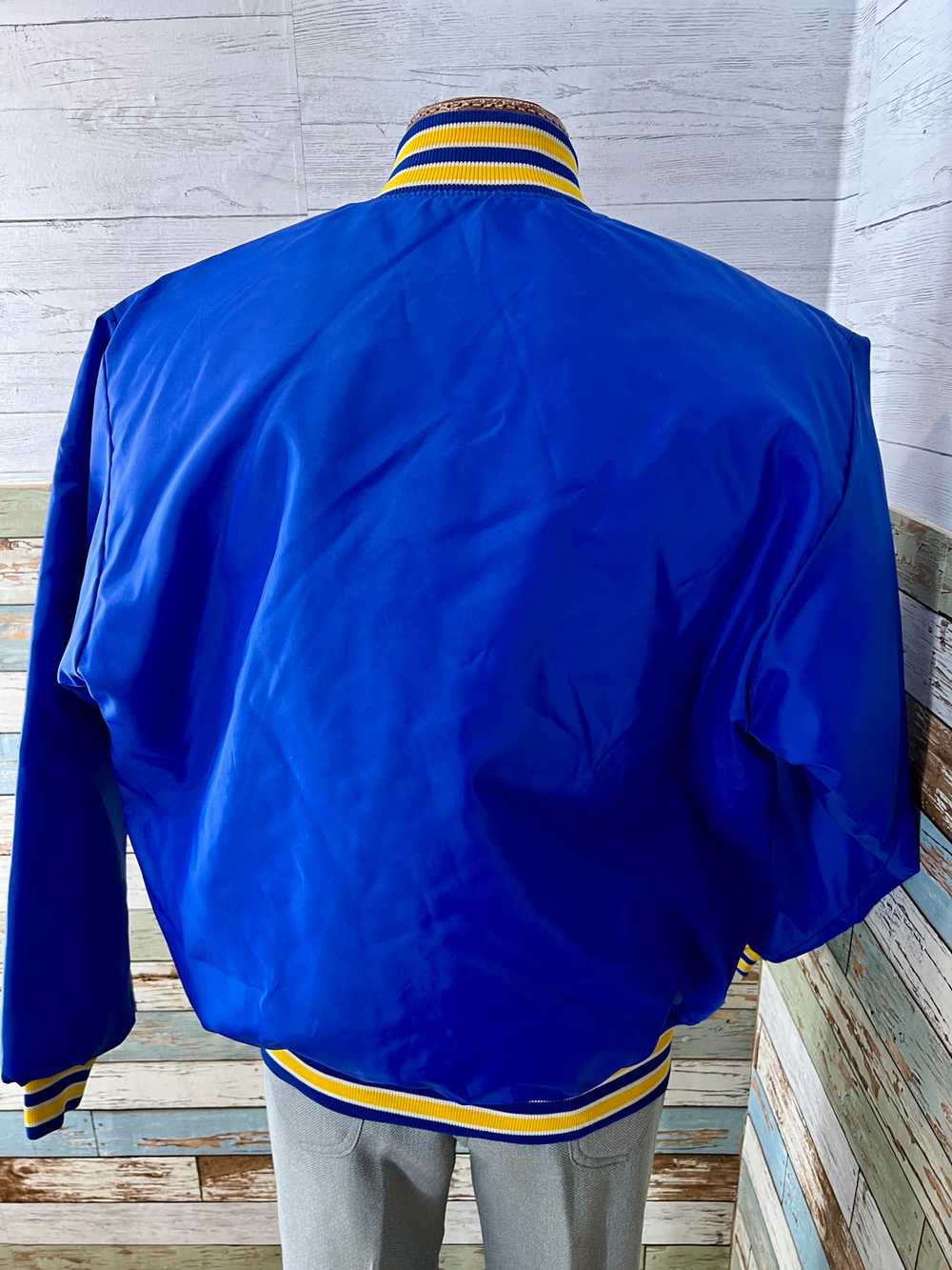 90’s Blue Nylon Bomber Jacket State NJ Police By … - image 6