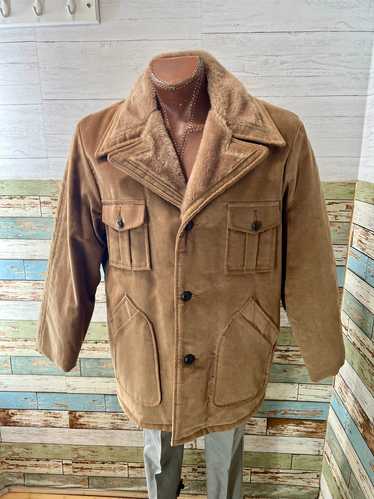 70’s Light Brown Two Front Pockets Corduroy Coat b