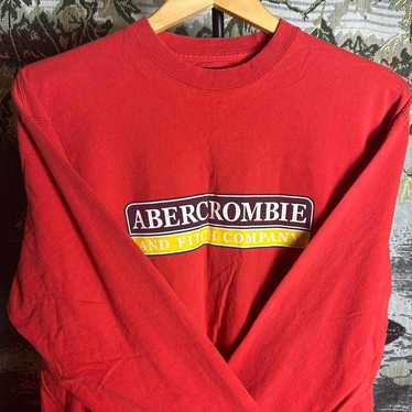 Vintage 1990s Abercrombie And Fitch Red Longsleev… - image 1