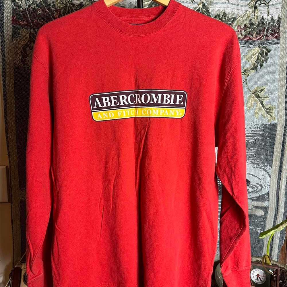Vintage 1990s Abercrombie And Fitch Red Longsleev… - image 2