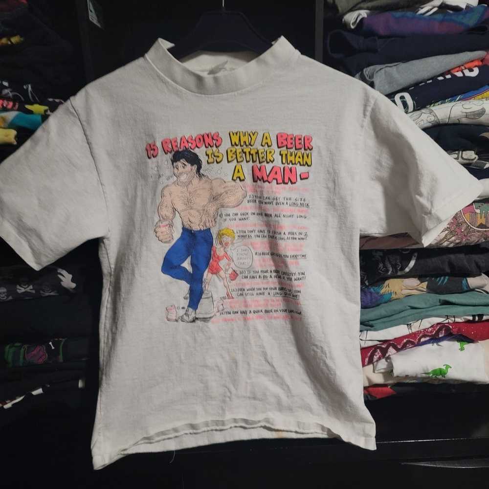 Vintage 90s Single Stitch Shirt Funny - image 1