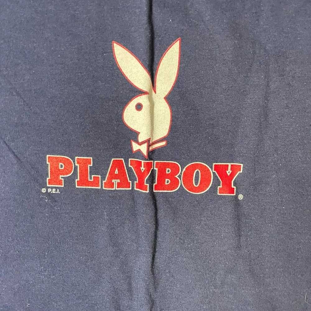 Vintage 90s Playboy BIG LOGO T-Shirt Bla - image 2