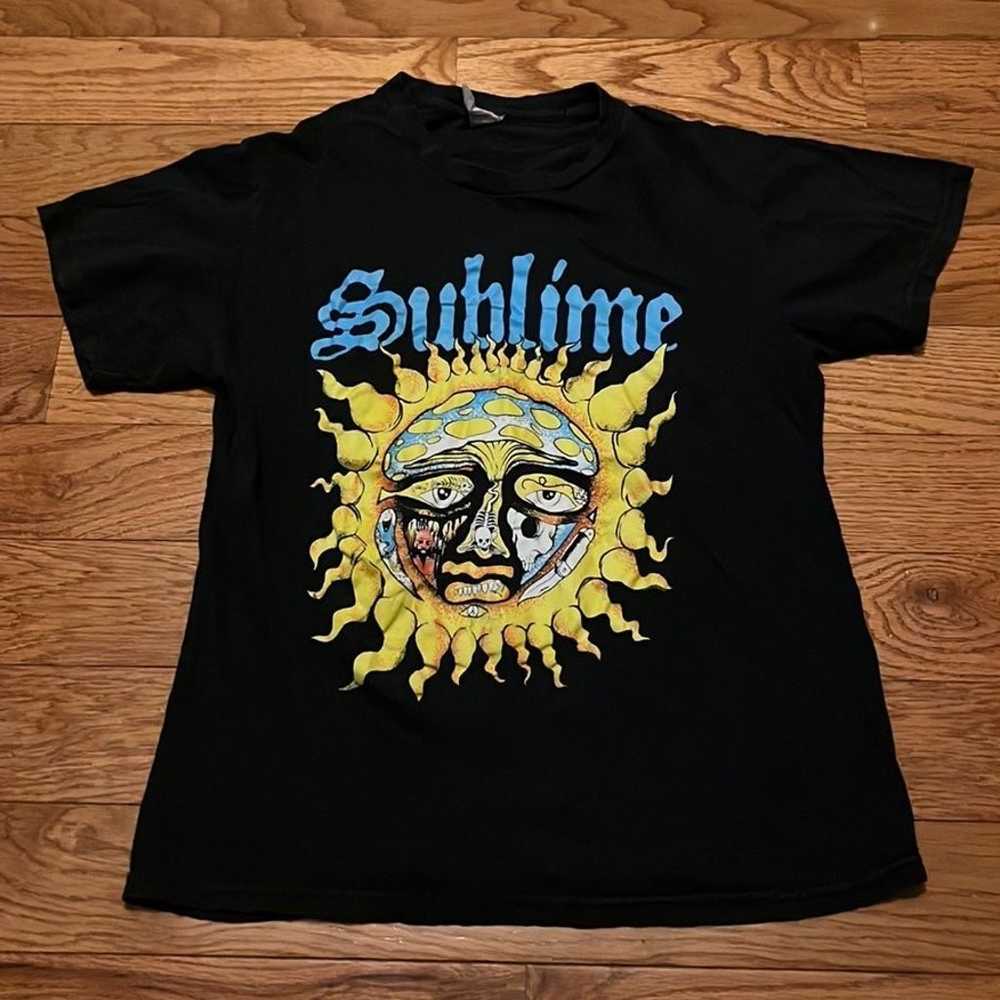 Vintage black 90s 707 Sublime Black T Shirt  Blue… - image 1