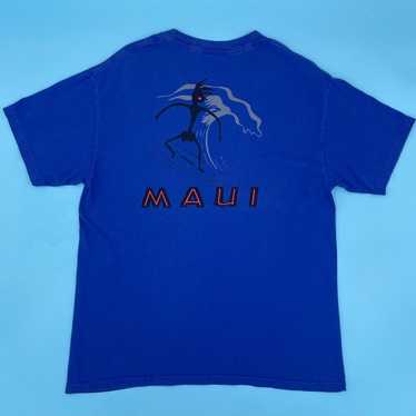 Vintage 90s Hana Maui Hawaii Men's Size XL Teal Graphic HL Miller Surfer T  Shirt