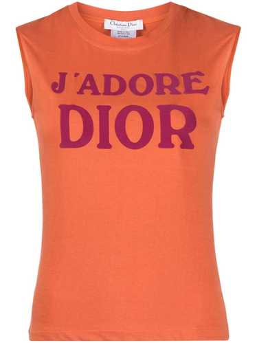 Christian Dior Pre-Owned 2002 slogan-print tank t… - image 1