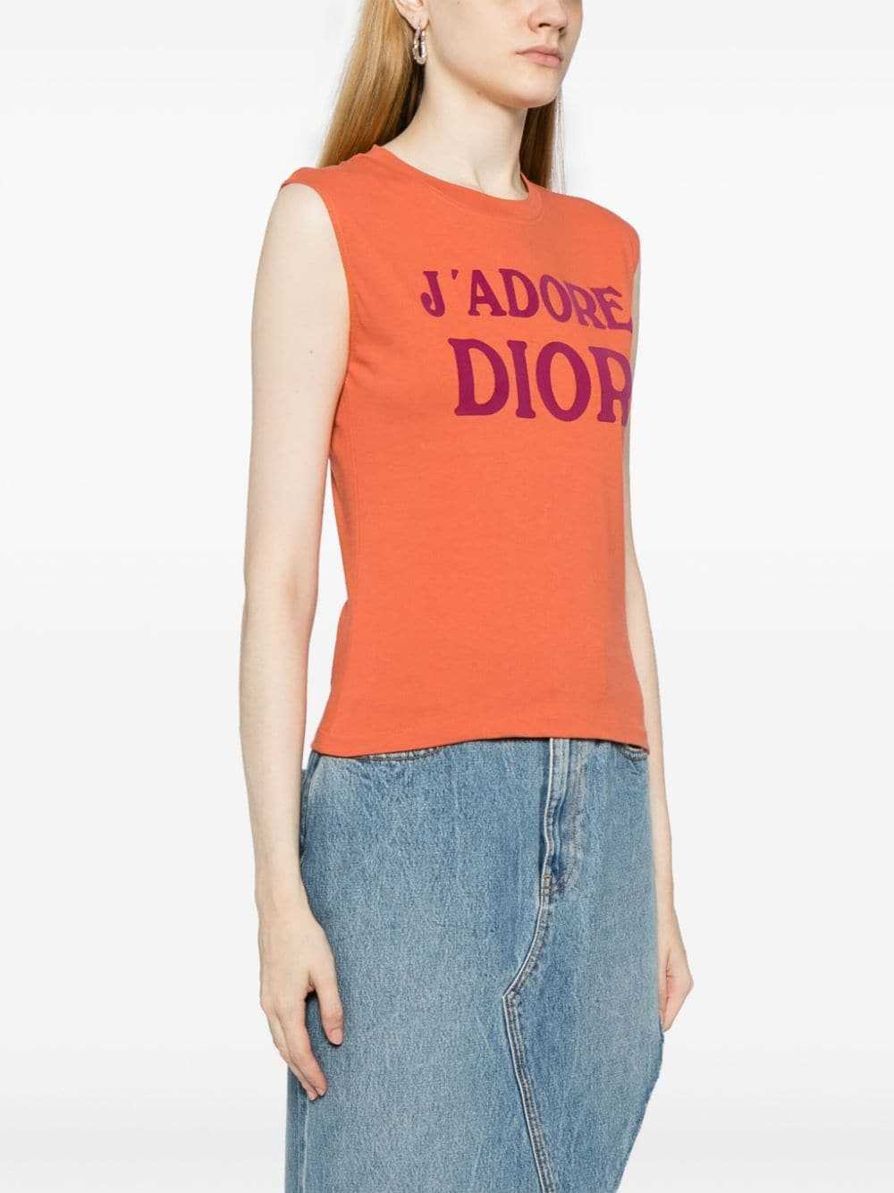 Christian Dior Pre-Owned 2002 slogan-print tank t… - image 2