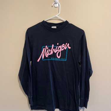 Vintage 90s Michigan Wolverines Long Sleeve T-Shi… - image 1