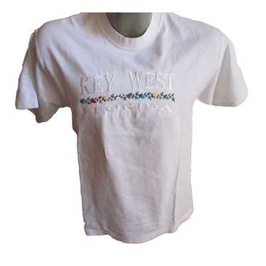 Vintage Mens T-shirt Medium 90s Embroidered T-Shi… - image 1