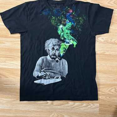 Y2k Einstein smoking a pipe cool graphic t Shirt … - image 1