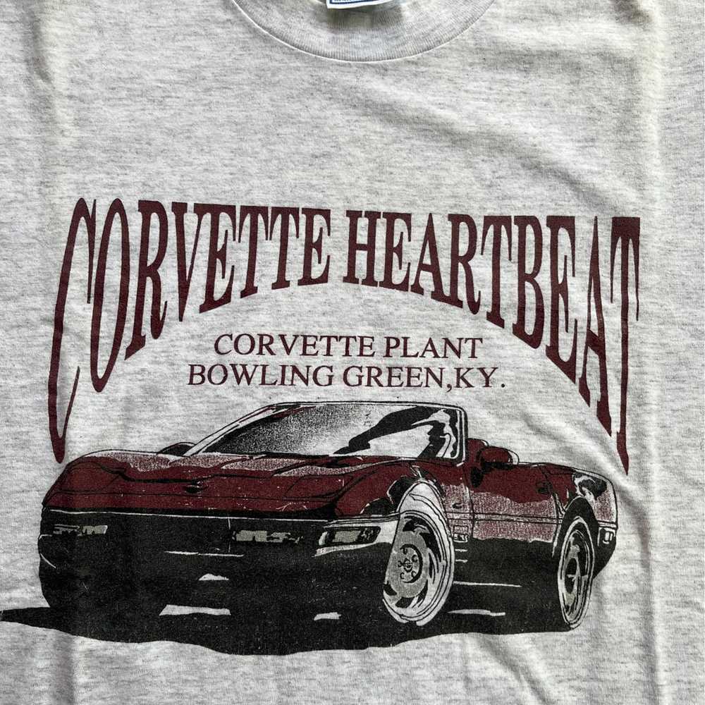 Vintage Corvette Heartbeat Car T-Shirt - image 3
