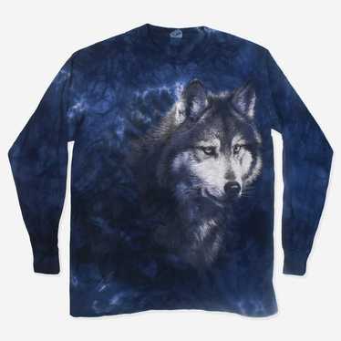 Vintage Y2K/2000s Tie Dye Wolf Long Sleeve T-Shirt - image 1
