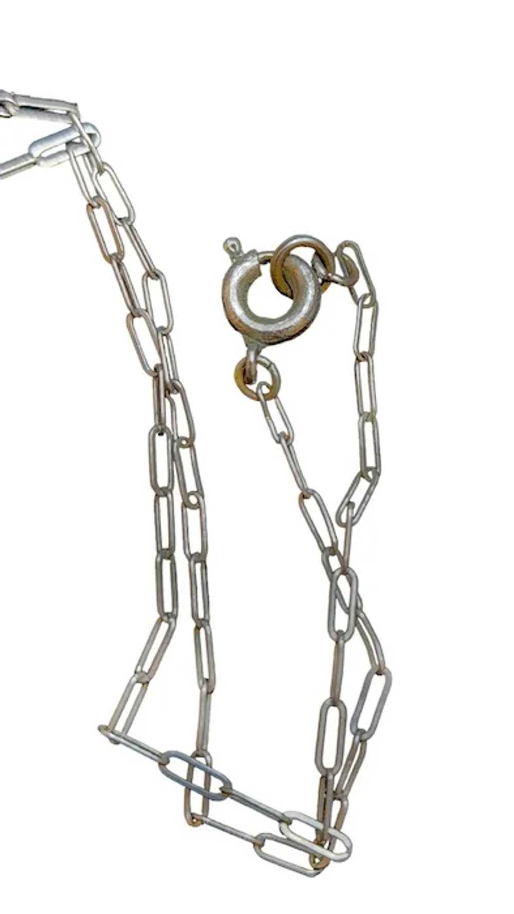 Vintage Art Deco Enamel & Glass Necklace (A2858) - image 7