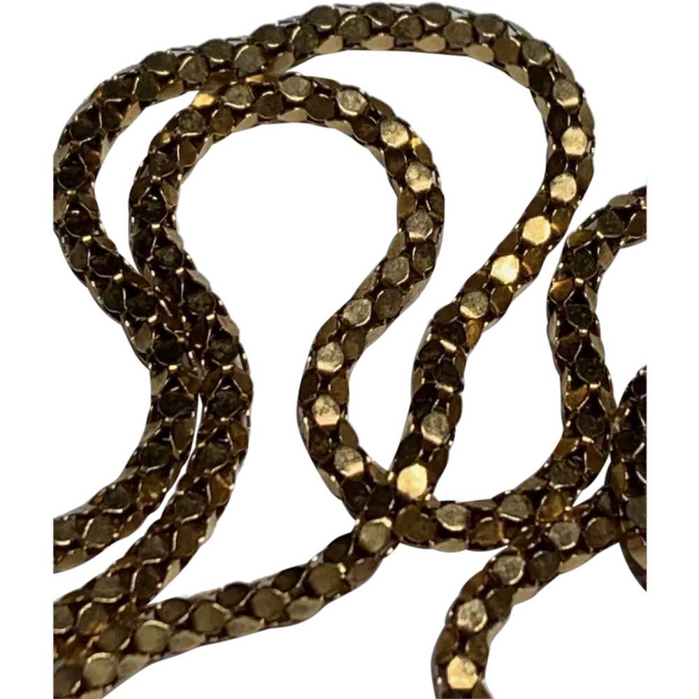 French 18 K gold snake link  chain  extra long - image 1