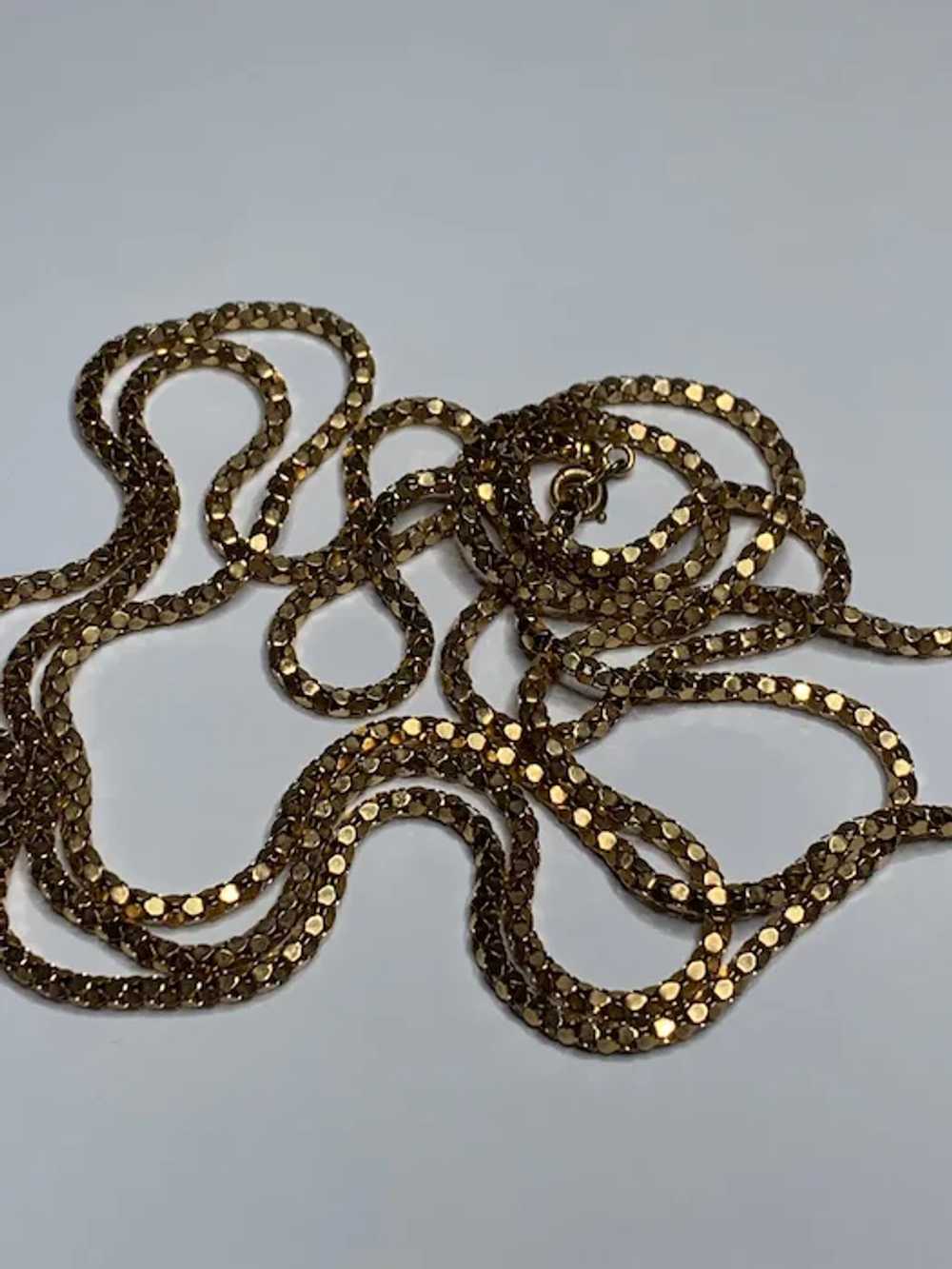 French 18 K gold snake link  chain  extra long - image 3