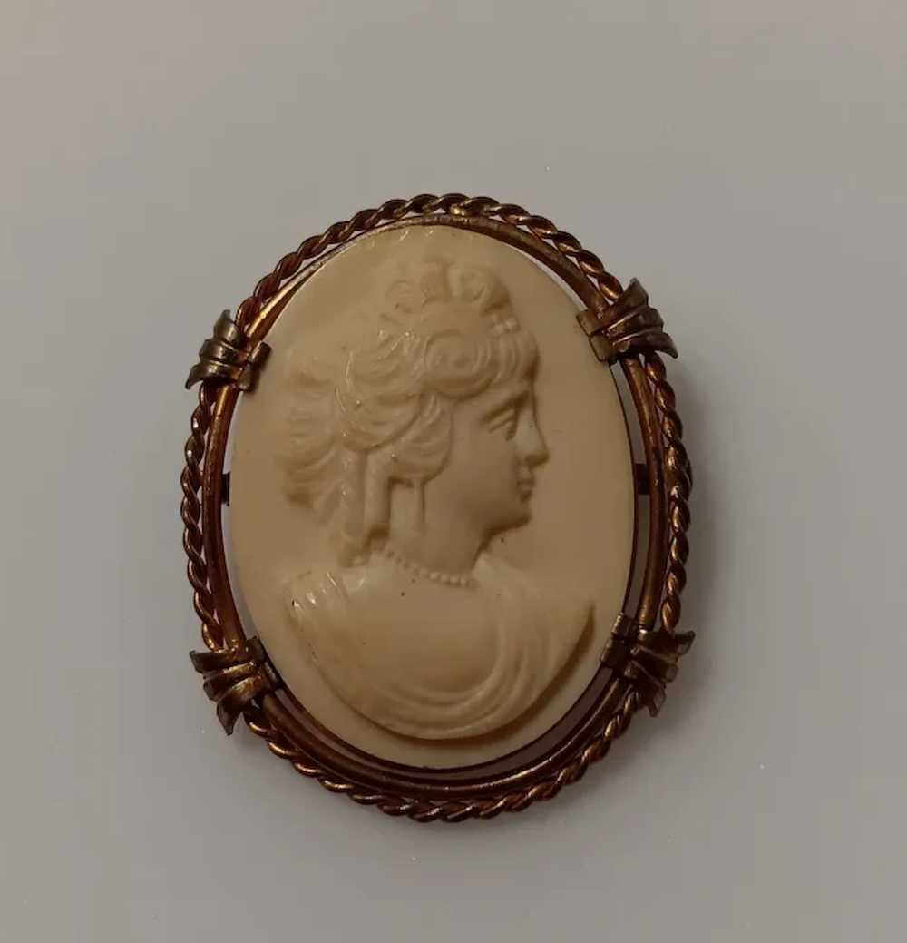 1940's Large 2" Oval Cameo Beautiful Lady Victori… - image 2