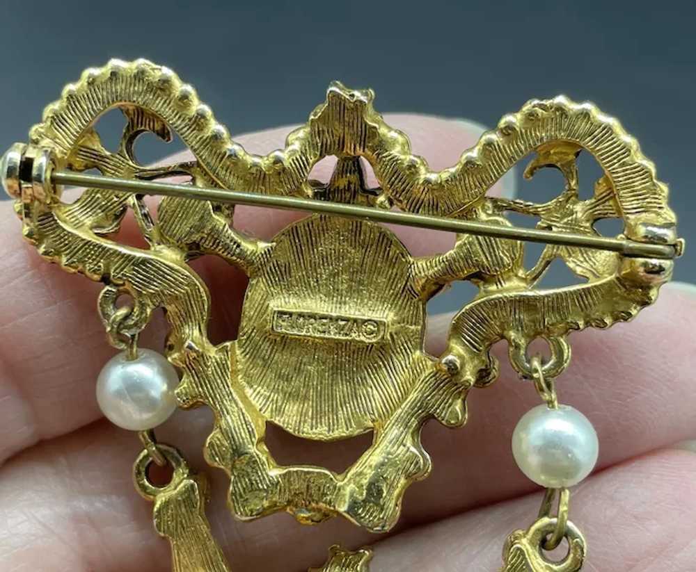 Florenza Victorian Revival dangle brooch - image 3