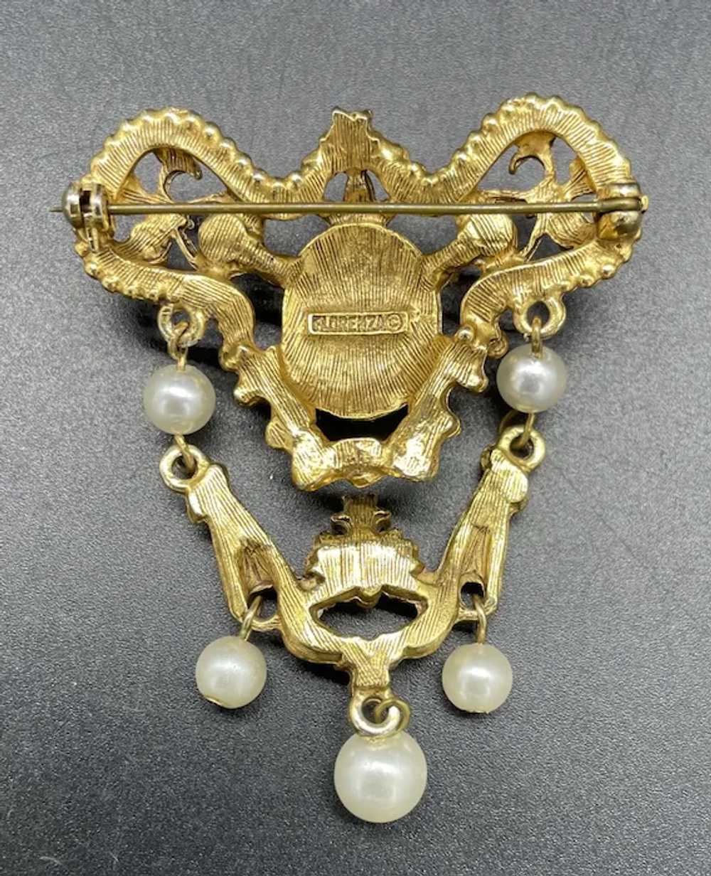 Florenza Victorian Revival dangle brooch - image 5
