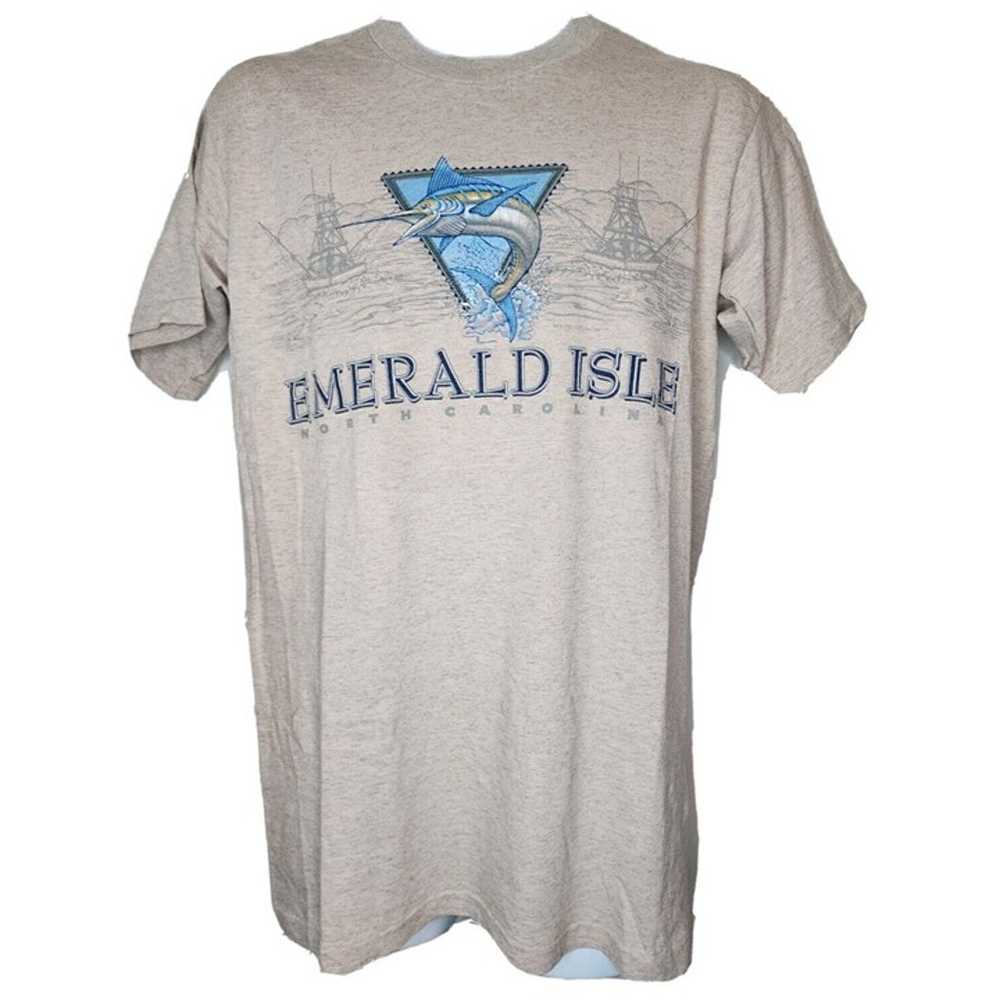 Vintage 1995 Emerald Isle Travel T-shirt Size Med… - image 1
