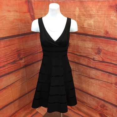 WHBM BLACK CUTOUT STRAPPY COCKTAIL DRESS SIZE 0 T… - image 1