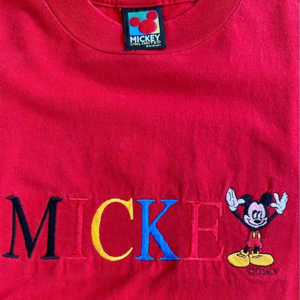 VINTAGE Mickey Unlimited embroidered T-shirt - image 3