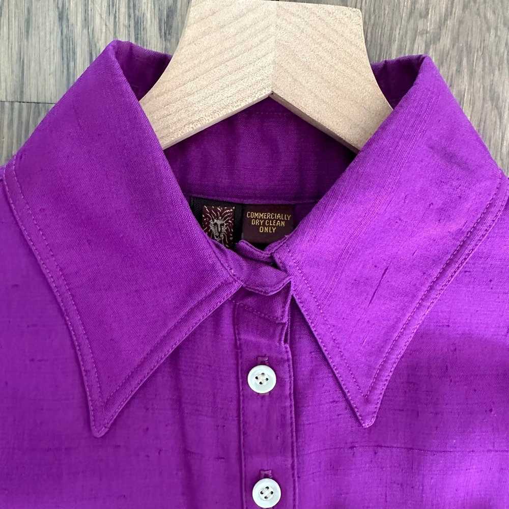 Vintage 70s Anne Klein 100% Silk Shantung Shirt D… - image 4