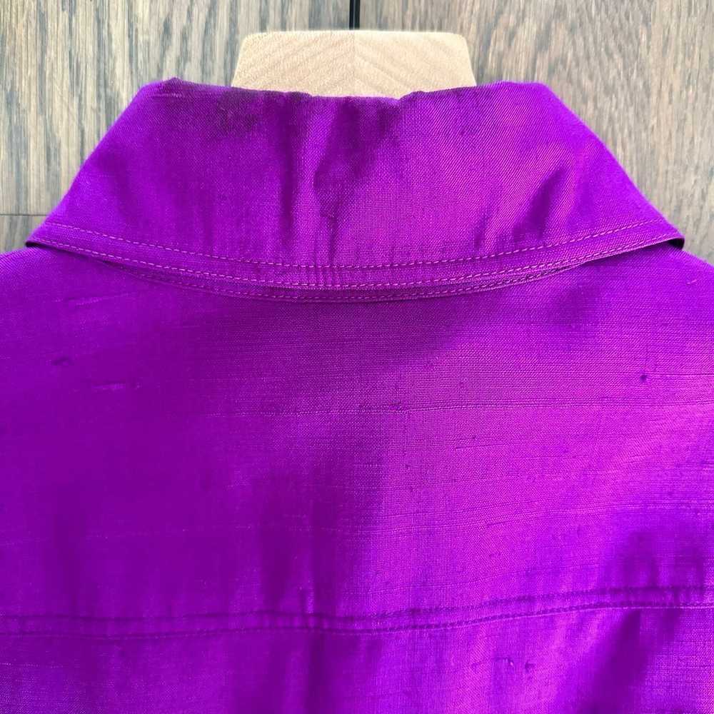 Vintage 70s Anne Klein 100% Silk Shantung Shirt D… - image 7