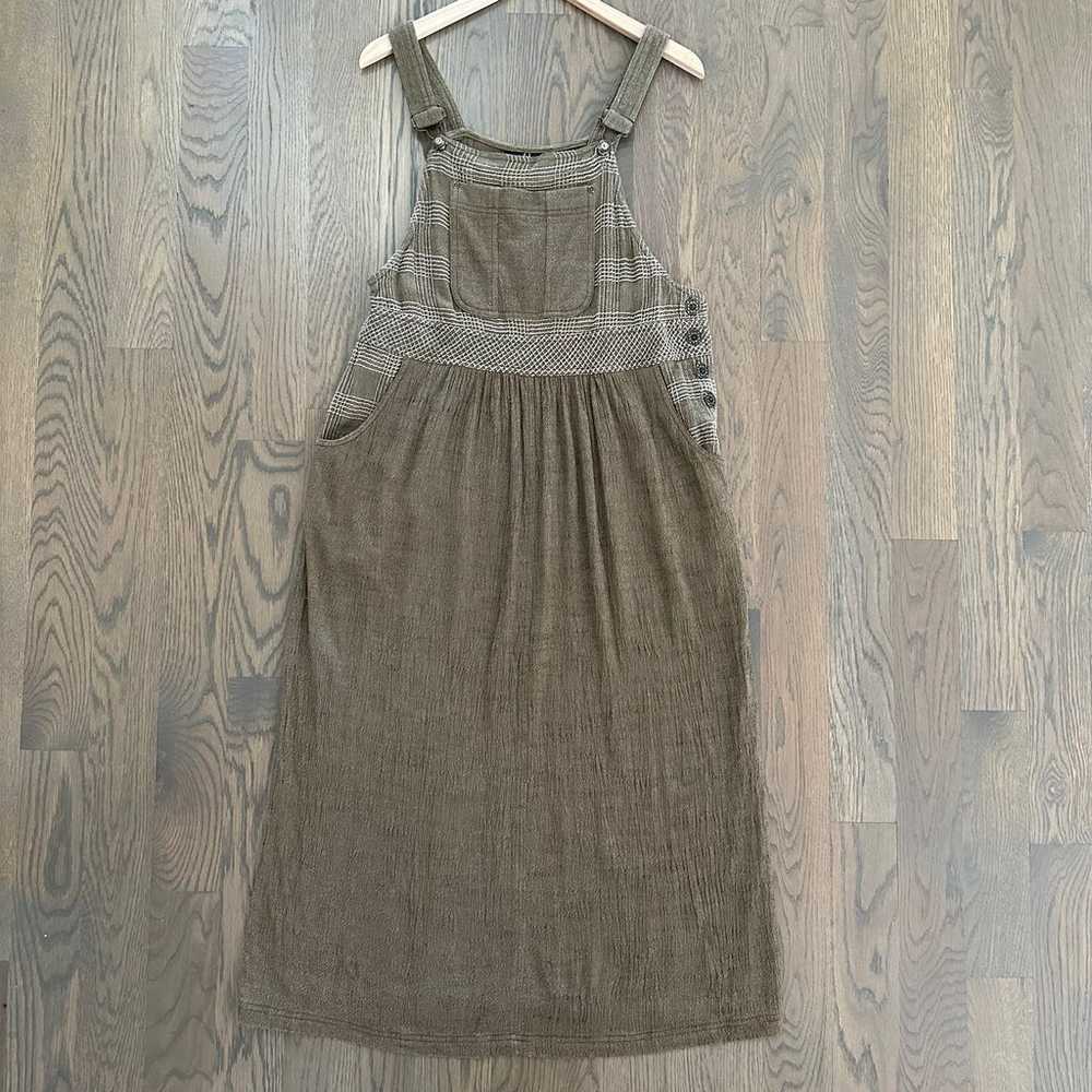 Vintage Carole Little Overall Dress in Brown Gauz… - image 1